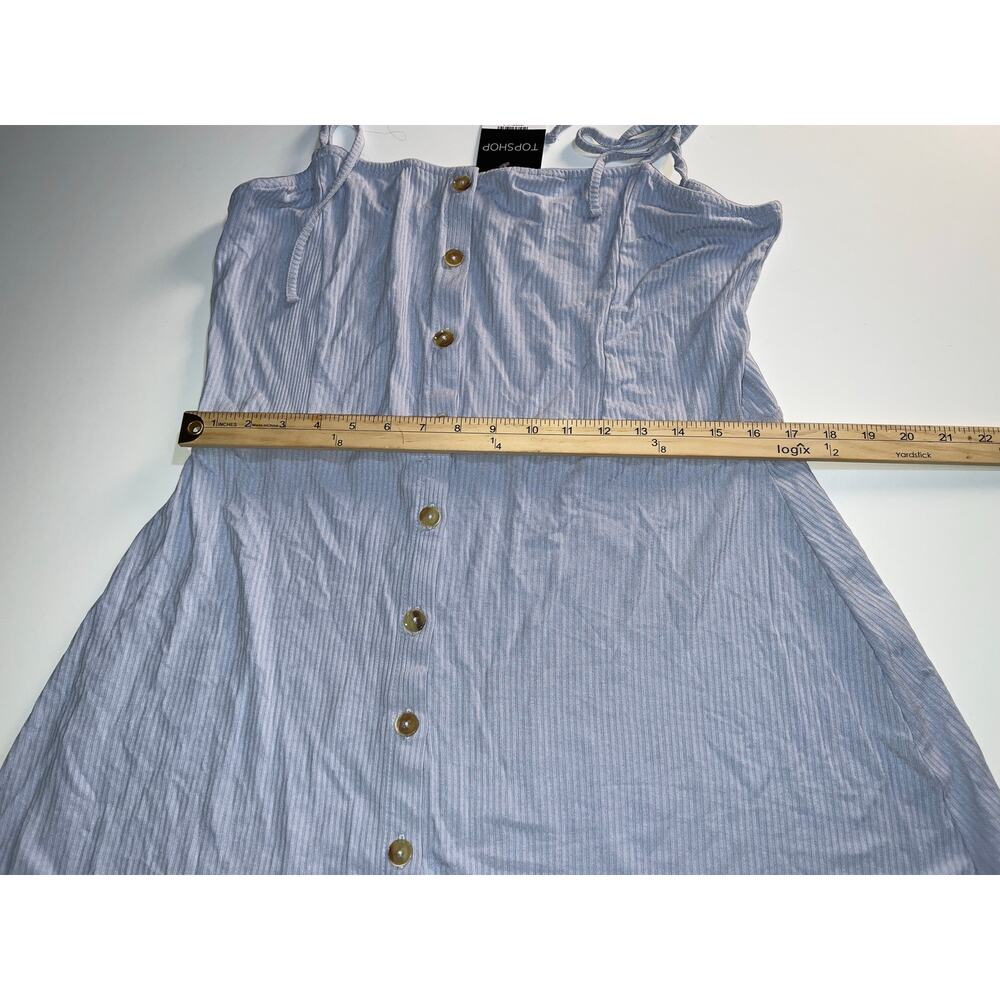 Topshop women’s new button down mini blue spaghetti strap dress - Picture 6 of 10
